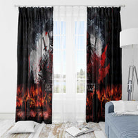 Viking Valhalla Window Curtain Norseman and Burning Battlefield - Wonder Print Shop