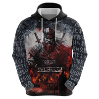 Viking Valhalla Zip Hoodie Norseman and Burning Battlefield - Wonder Print Shop