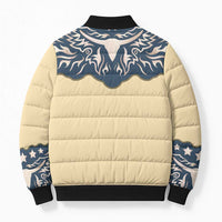 Vintage Western Yoke Shirt Ornament Style Bomber Puffer Jacket - Wonder Print Shop