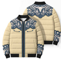 Vintage Western Yoke Shirt Ornament Style Bomber Puffer Jacket - Wonder Print Shop