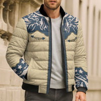 Vintage Western Yoke Shirt Ornament Style Bomber Puffer Jacket - Wonder Print Shop