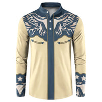 Vintage Western Yoke Shirt Ornament Style Button Sweatshirt - Wonder Print Shop