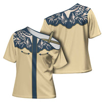 Vintage Western Yoke Shirt Ornament Style Cross Shoulder Shirt - Wonder Print Shop