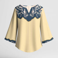 Vintage Western Yoke Shirt Ornament Style Kimono Sleeve Blouse - Wonder Print Shop