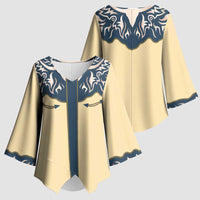 Vintage Western Yoke Shirt Ornament Style Kimono Sleeve Blouse - Wonder Print Shop