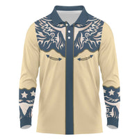 Vintage Western Yoke Shirt Ornament Style Long Sleeve Polo Shirt - Wonder Print Shop