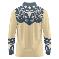 Vintage Western Yoke Shirt Ornament Style Long Sleeve Polo Shirt - Wonder Print Shop