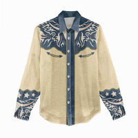 Vintage Western Yoke Shirt Ornament Style Women Casual Shirt - Wonder Print Shop