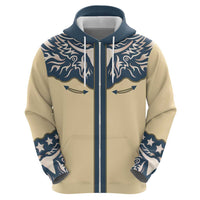 Vintage Western Yoke Shirt Ornament Style Zip Hoodie - Wonder Print Shop