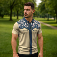 Vintage Western Yoke Shirt Ornament Style Zipper Polo Shirt - Wonder Print Shop