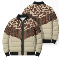 Vintage Western Cow Yoke Shirt Fringe Style Bomber Puffer Jacket - Wonder Print Shop