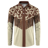 Vintage Western Cow Yoke Shirt Fringe Style Button Sweatshirt - Wonder Print Shop