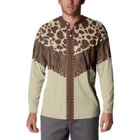 Vintage Western Cow Yoke Shirt Fringe Style Button Sweatshirt - Wonder Print Shop