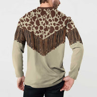 Vintage Western Cow Yoke Shirt Fringe Style Button Sweatshirt - Wonder Print Shop