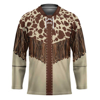 Vintage Western Cow Yoke Shirt Fringe Style Hockey Jersey - Wonder Print Shop