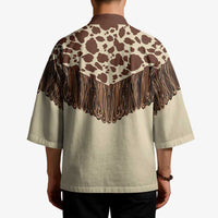 Vintage Western Cow Yoke Shirt Fringe Style Kimono - Wonder Print Shop