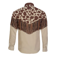 Vintage Western Cow Yoke Shirt Fringe Style Long Sleeve Button Shirt - Wonder Print Shop