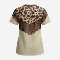 Vintage Western Cow Yoke Shirt Fringe Style Scrub Top - Wonder Print Shop