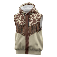 Vintage Western Cow Yoke Shirt Fringe Style Sleeveless Hoodie - Wonder Print Shop