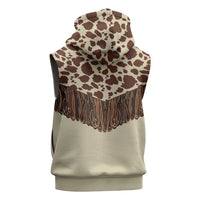 Vintage Western Cow Yoke Shirt Fringe Style Sleeveless Zip Hoodie - Wonder Print Shop
