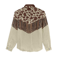 Vintage Western Cow Yoke Shirt Fringe Style Women Casual Shirt - Wonder Print Shop