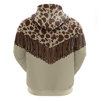 Vintage Western Cow Yoke Shirt Fringe Style Zip Hoodie - Wonder Print Shop