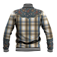 Vintage Western Flowers Yoke Shirt Style Baseball Jacket Gingham - Wonder Print Shop