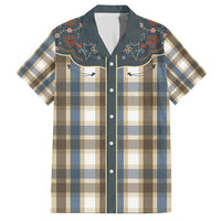 Vintage Western Flowers Yoke Shirt Style Hawaiian Shirt Gingham - Wonder Print Shop