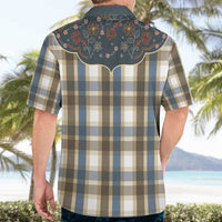 Vintage Western Flowers Yoke Shirt Style Hawaiian Shirt Gingham - Wonder Print Shop