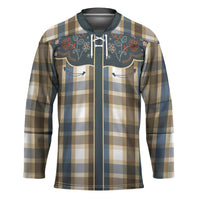 Vintage Western Flowers Yoke Shirt Style Hockey Jersey Gingham - Wonder Print Shop