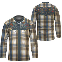 Vintage Western Flowers Yoke Shirt Style Hockey Jersey Gingham - Wonder Print Shop