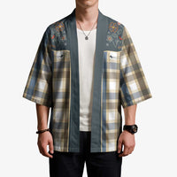 Vintage Western Flowers Yoke Shirt Style Kimono Gingham - Wonder Print Shop