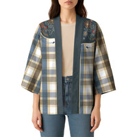 Vintage Western Flowers Yoke Shirt Style Kimono Gingham - Wonder Print Shop