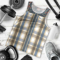 Vintage Western Flowers Yoke Shirt Style Men Tank Top Gingham - Wonder Print Shop