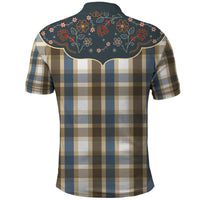 Vintage Western Flowers Yoke Shirt Style Polo Shirt Gingham - Wonder Print Shop