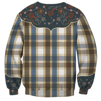 Vintage Western Flowers Yoke Shirt Style Sweatshirt Gingham - Wonder Print Shop