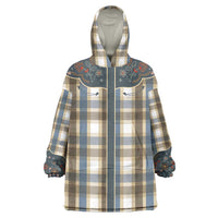 Vintage Western Flowers Yoke Shirt Style Wearable Blanket Hoodie Gingham - Wonder Print Shop