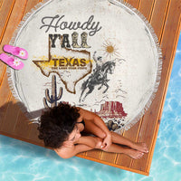 Texas Heritage Vintage Style Beach Blanket Howdy Y’all and Lone Star State - Wonder Print Shop