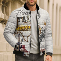 Texas Heritage Vintage Style Bomber Puffer Jacket Howdy Y’all and Lone Star State - Wonder Print Shop