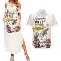 Texas Heritage Vintage Style Couples Matching Summer Maxi Dress and Hawaiian Shirt Howdy Y’all and Lone Star State - Wonder Print Shop