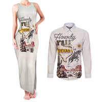 Texas Heritage Vintage Style Couples Matching Tank Maxi Dress and Long Sleeve Button Shirt Howdy Y’all and Lone Star State - Wonder Print Shop