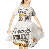 Texas Heritage Vintage Style Kid Short Sleeve Dress Howdy Y’all and Lone Star State - Wonder Print Shop