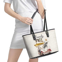 Texas Heritage Vintage Style Leather Tote Bag Howdy Y’all and Lone Star State - Wonder Print Shop