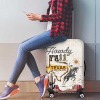 Texas Heritage Vintage Style Luggage Cover Howdy Y’all and Lone Star State - Wonder Print Shop