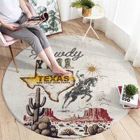Texas Heritage Vintage Style Round Carpet Howdy Y’all and Lone Star State - Wonder Print Shop