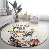 Texas Heritage Vintage Style Round Carpet Howdy Y’all and Lone Star State - Wonder Print Shop
