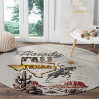Texas Heritage Vintage Style Round Carpet Howdy Y’all and Lone Star State - Wonder Print Shop