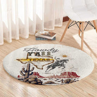 Texas Heritage Vintage Style Round Carpet Howdy Y’all and Lone Star State - Wonder Print Shop