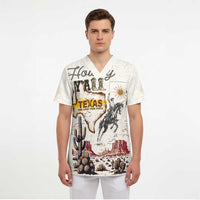 Texas Heritage Vintage Style Scrub Top Howdy Y’all and Lone Star State - Wonder Print Shop