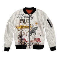 Texas Heritage Vintage Style Sleeve Zip Bomber Jacket Howdy Y’all and Lone Star State - Wonder Print Shop
